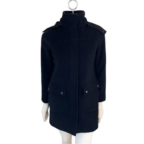 NEW L.L. BEAN 100% Lambswool Oversized Quilted Black Barn Chore Coat SZ SP - Picture 2 of 11